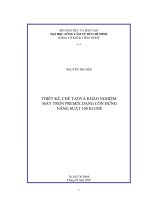 THIẾT KẾ, CHẾ TẠOVÀ KHẢO NGHIỆM MÁY TRỘN PREMIX DẠNG CÔN ĐỨNG NĂNG SUẤT 100 KGMẺ
