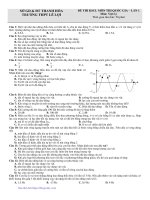 GIẢI CHI TIẾT đề thi thử môn Lý trường THPT Lê Lợi – Thanh Hóa lần 1 – 2018