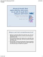 Bài giảng 1. Khung lý thuyết: Định nghĩa năng lực cạnh tranh và các yếu tố quyết định năng lực cạnh tranh