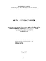 SO SÁNH SỰ SINH TRƯỞNG, PHÁT TRIỂN VÀ NĂNG SUẤT CỦA NĂM GIỐNG DƯA LEO (Cucumis sativus L.) TRỒNG TẠI XÃ CƯ AN, HUYỆN ĐĂKPƠ TỈNH GIA LAI