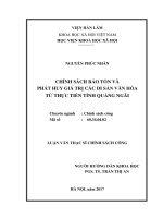 Chính sách bảo tồn và phát huy giá trị các di sản văn hóa từ thực tiễn tỉnh Quảng Ngãi