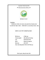 Đánh giá công tác đấu giá quyền sử dụng đất tại huyện Mộc Châu giai đoạn 20142016. (Khóa luận tốt nghiệp)