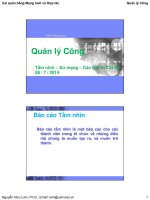 Bài giảng 3. Tầm nhìn, sứ mạng, các giá trị cốt lõi