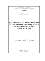 ĐÁNH GIÁ TÌNH HÌNH SINH TRƯỞNG, NĂNG SUẤT VÀ CHẤT LƯỢNG MỦ TRONG NGHIÊN CỨU TUYỂN CHỌN 18 DÒNG VÔ TÍNH CAO SU TẠI VƯỜN CHUNG TUYỂN LAI KHÊ 93