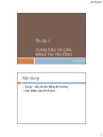 Ôn tập 1. Cung, cầu và cân bằng thị trường