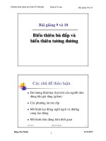 Bài giảng 9 & 10. Biến thiên bù đắp và biến thiên tương đương