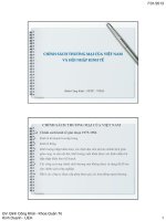 Bài giảng 13. Chính sách thương mại của Việt Nam và hội nhập kinh tế