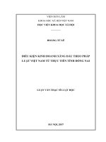 Điều kiện kinh doanh xăng dầu theo pháp luật Việt Nam từ thực tiễn tỉnh Đồng Nai