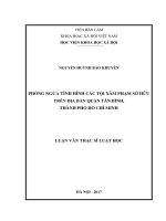 Phòng ngừa tình hình các tội xâm phạm sở hữu trên địa bàn Quận Tân Bình  Thành phố Hồ Chí Minh