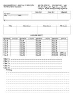 ANSWER SHEET ENGLISH 6