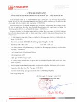 Coninco Cong bo tt ngay giao dich dau tien tren HNX