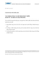 Câu hỏi Bài viết chính sách 7. Tài chính công và mô hình phát triển kinh tế - xã hội của địa phương