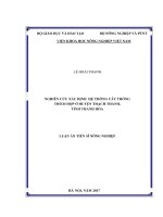 Nghiên cứu xác định hệ thống cây trồng thích hợp ở huyện Thạch Thành, tỉnh Thanh Hóa