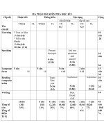 ĐỀ THI HK I ANH 6 KÈM ma trận  10 năm