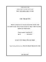 Phân cấp quản lý ngân sách nhà nước cho các đơn vị dự toán ngân sách từ thực tiễn ngành Kiểm sát nhân dân