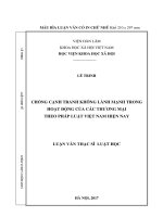 Chống cạnh tranh không lành mạnh trong hoạt động ngân hàng của các ngân hàng thương mại theo pháp luật việt nam 