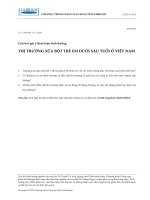 Câu hỏi Tình huống 3. Thị trường sữa bột trẻ em dưới sáu tuổi ở Việt Nam