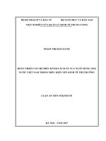 Hoàn thiện cơ chế điều hành lãi suất của Ngân hàng Nhà nước Việt Nam trong điều kiện nền kinh tế thị trường (LA tiến sĩ)