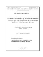 Kiểm soát hoạt động tập trung kinh tế trong lĩnh vực thương mại và dịch vụ: Kinh nghiệm quốc tế và bài học cho Việt Nam