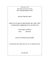 Pháp luật về bảo vệ môi trường qua thực tiễn ngành công nghiệp dệt may tại việt nam 