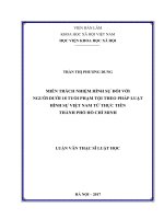 MIỄN TRÁCH NHIỆM HÌNH SỰ ĐỐI VỚI  NGƢỜI DƢỚI 18 TUỔI PHẠM TỘI THEO PHÁP LUẬT  HÌNH SỰ VIỆT NAM TỪ THỰC TIỄN  THÀNH PHỐ HỒ CHÍ MINH