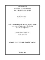 Chất lượng công tác tuyên truyền miệng của đội ngũ báo cáo viên ở tỉnh Hà giang hiện nay (tt)