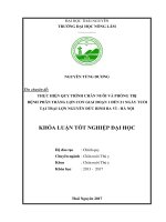 Thực hiện quy trình chăn nuôi và phòng trị bệnh phân trắng lợn con giai đoạn 1 đến 21 ngày tuổi tại trại lợn nguyễn đức binh ba vì – hà nội 