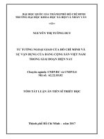 Tư tưởng ngoại giao của hồ chí minh và sự vận dụng của đảng cộng sản việt nam trong giai đoạn hiện nay tt 