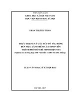 Thực trạng và các yếu tố tác động đến việc làm thêm của sinh viên thành phố hồ chí minh hiện nay 