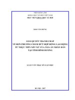 Giải quyết tranh chấp về đơn phương chấm dứt hợp đồng lao động từ thực tiễn xét xử của tòa án nhân dân tại tỉnh bình dương