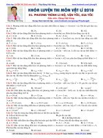 bài tập phương trình li độ, vận tốc và gia tốc thầy đặng việt hùng 2018