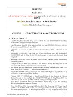 ĐỀ CƯƠNG TƯ VẤN GIÁM SÁT THI CÔNG XÂY DỰNG CÔNG TRÌNH DỰ ÁN: CẦU KÊNH RANH – CẦU CÁI MÔN