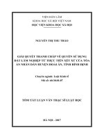 Giải quyết tranh chấp về quyền sử dụng đất lâm nghiệp từ thực tiễn xét xử tại tòa án nhân dân huyện Hoài Ân, tỉnh Bình Định (tt)