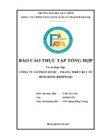 Báo cáo thực tập tổng hợp: Công ty Cổ phần Dược  TTB Y tế Bình Định (Bidiphar)