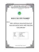 ĐIỀU CHỈNH QUY HOẠCH KẾ HOẠCH SỬ DỤNG ĐẤT HUYỆN MĂNG THÍT TỈNH VĨNH LONG 20062010
