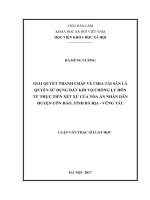 Giải quyết tranh chấp về chia tài sản là quyền sử dụng đất khi vợ chồng ly hôn từ thực tiễn xét xử của Tòa án nhân dân huyện Côn Đảo, tỉnh Bà Rịa - Vũng Tàu