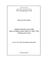 Chính sách đào tạo nghề cho lao động nông thôn từ thực tiễn tỉnh Quảng Ngãi