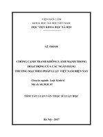 Chống cạnh tranh không lành mạnh trong hoạt động ngân hàng của các ngân hàng thương mại theo pháp luật việt nam (tt) 