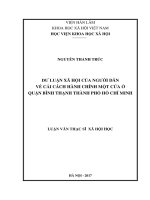 Dư luận xã hội của người dân về cải cách hành chính một cửa ở Quận Bình Thạnh Thành phố Hồ Chí Minh