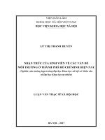 NHẬN THỨC CỦA SINH VIÊN VỀ CÁC VẤN ĐỀ MÔI TRƯỜNG Ở THÀNH PHỐ HỒ CHÍ MINH HIỆN NAY