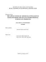 Áp dụng các phương pháp thông minh nhân tạo giải bài toán phối hợp hệ thống thủy nhiệt điện.