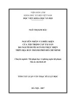 Nguyên nhân và điều kiện của tội trộm cắp tài sản do người dưới 18 tuổi thực hiện trên địa bàn thành phố hồ chí minh (tt) 