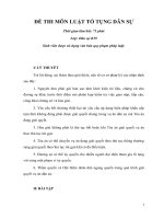 Đề thi môn Luật tố tụng dân sự có đáp án