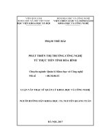 Phát triển Thị trường Công nghệ từ thực tiễn tỉnh Hòa Bình (LV thạc sĩ)