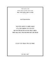 Nguyên nhân và điều kiện của tội trộm cắp tài sản do người dưới 18 tuổi thực hiện trên địa bàn thành phố hồ chí minh 