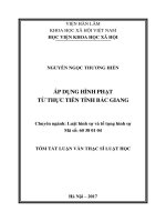 Áp dụng hình phạt từ thực tiễn tỉnh Bắc Giang (tt)