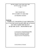 NGHIÊN cứu ẢNH HƯỞNG của QUÁ TRÌNH TÍCH tụ và tập TRUNG đất ĐAI đến HIỆU QUẢ sử DỤNG đất NÔNG NGHIỆP TRÊN địa bàn HUYỆN PHÚ XUYÊN – THÀNH PHỐ hà nội 