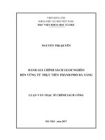 Đánh giá chính sách giảm nghèo bền vững từ thực tiễn thành phố Đà Nẵng