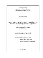 Hoàn thiện cơ chế quản lý tài chính các trường đại học địa phương Việt Nam