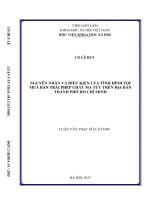 NGUYÊN NHÂN VÀ ĐIỀU KIỆN CỦA TÌNH HÌNH TỘI MUA BÁN TRÁI PHÉP CHẤT MA TÚY TRÊN ĐỊA BÀN THÀNH PHỐ HỒ CHÍ MINH